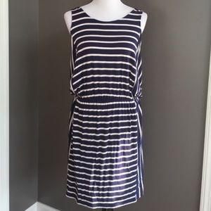 Navy + white nautical jersey dress